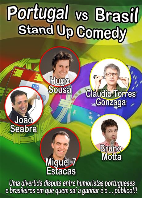 Cartaz Portugal vs Brasil Stand Up Comedy